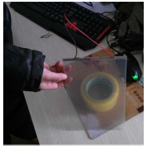 DfLabs PDLC Switchable smart film sample is about 21cm*15cm or 8" * 5" for A5 size for rear projection screen film