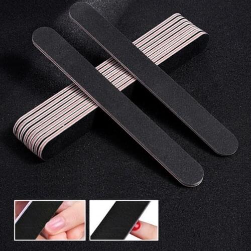 10 Pcs Strong Thick Wood Nail File Wearable Wide Application Sandpaper Black Sand Red Heart Nail File Nail Tools for Salon