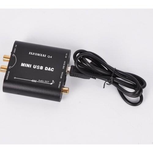 PJ.MIAOLAI Q4 Multifunction PC USB Fiber Coaxial HiFi Audio Decoder DAC Computer USB External Sound Card 24bit/192KHZ
