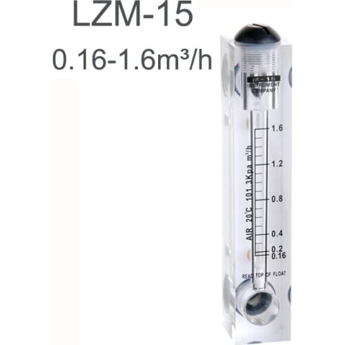 PMMA Gas Flowmeter Air Flow Meter Rotameter Without Control Valve LZM-15T 12-120LPM 24-240LPM 48-480LPM 72-720LPM