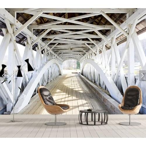 Custom photo wallpaper, bridge space expansion wallpaper murals for living room bedroom TV backdrop home decoration wallpaper