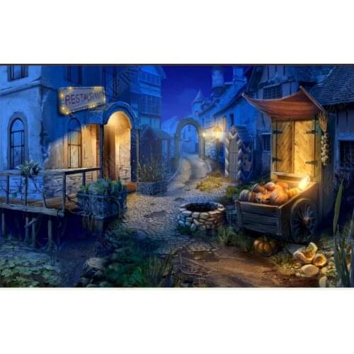Custom photo mural 3d wallpaper Fantasy hand drawn halloween town art living room wallpaper for walls 3 d home decor in rolls
