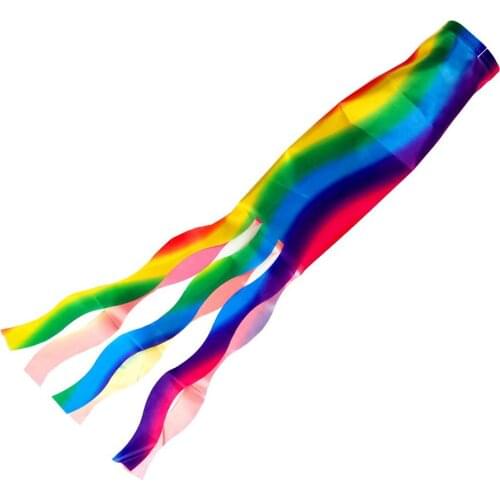 Rainbow Column Flag Windsock Colorful Hanging Decoration Red Orange Yellow Green Blue Purple Wind Direction Flags Garden