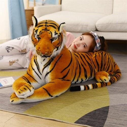 50/75/110CM Lifelike Tiger Plush Toys Ferocious Wild Animals Simulation Forest King Doll Children Kids Birthday Gifts