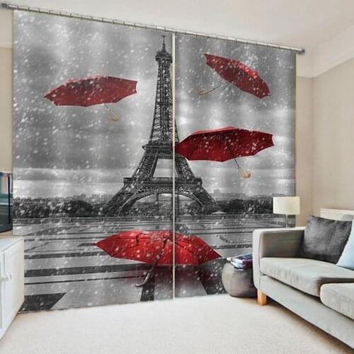 Luxury Blackout 3D Window Curtains For Living Room Bedroom romantic tower curtains soundproof windproof curtains