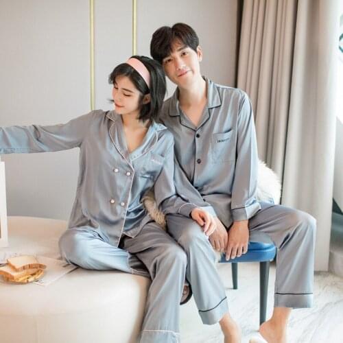 Luxury Pajama suit Satin Silk Pajamas Sets Couple Sleepwear Family Pijama Lover Night Suit Men & Women Casual Home Clothing