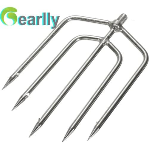 Stainless Steel 5 Prong hunting Harpoon head Fish Spear Fork Fishing Ice Breaker Drill Fishing Accessory Tackle Box tool