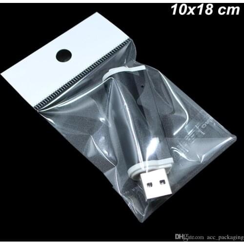 10x18 cm OPP Self Adhesive Electronic Products Accessories Storage Bags Hanging Self Sealing Jewelry Making Supplies Organizers