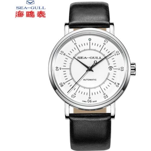 Seagull Mens Watch Automatic Mechanical Watch Business Simple Waterproof Leather Sapphire Mens Watch 819.17.6045
