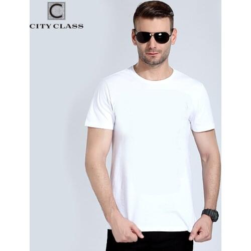 City Class 100% Cotton Top Tees Plain White Color Basic T-shirt For Male Comfortable Causal Fashion Men Fitness T shirts 7546W