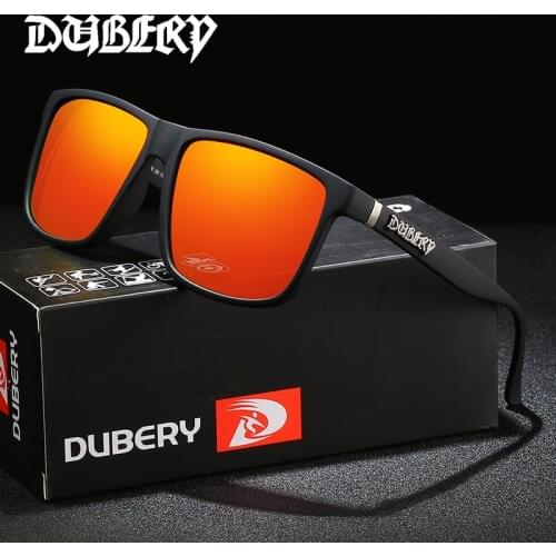 DUBERY Vintage Sunglasses Polarized Mens Sun Glasses For Men Driving Black Square Oculos Male 8 Colors Model 230