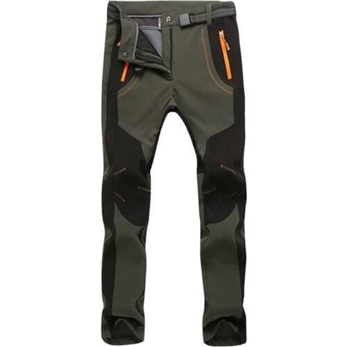 Sports Hiking Cargo Pants Winter Thick Men Women Warm Waterproof Trousers Outdoor Sports Hiking Sweatpants Zipper Pocket Gaer