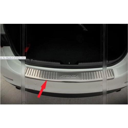 Steel Rear Bumper Guard Step Trunk Pad Plate Sill Cover for mazda 6 ATENZA 2014