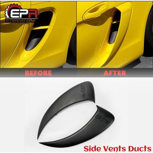 FRP Fiber Glass GT Type Side Duct Vent Fiberglass Fender Air Intake Body Kit Trim Car Accessories For 13-16 Porsche 981 Boxster