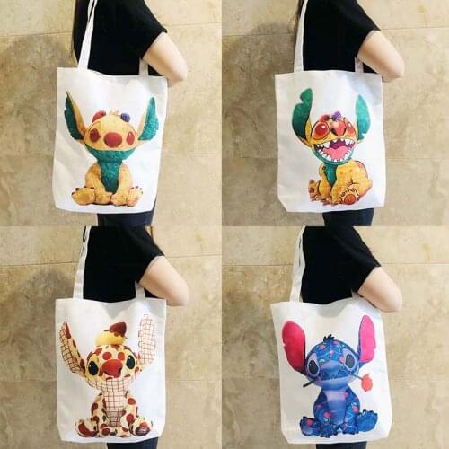 Disney Stitch 88413 Anime Figures Toy Cartoon Products Cosplay Accessories Customized Shopping Bag Shoulder Bags Unisex