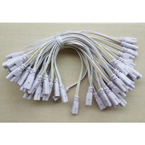 High Quality 3 pin LED Tube Connector 30cm Two-phase Three-phase T4 T5 T8 Led Lamp Lighting Connecting Double-end Cable Wire