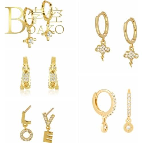 BOAKO Pendiente Rayo Earrings For Women 925 Sterling Silver Earrings Dangle Piercing Oreille Pendiente Plata Ear Cuffs #9.10