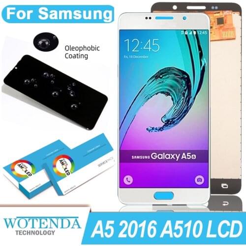 100% Original 5.2'' AMOLED Display for Samsung Galaxy A5 2016 A510 A510F A510M A510FD Full LCD Touch Screen Repair Parts