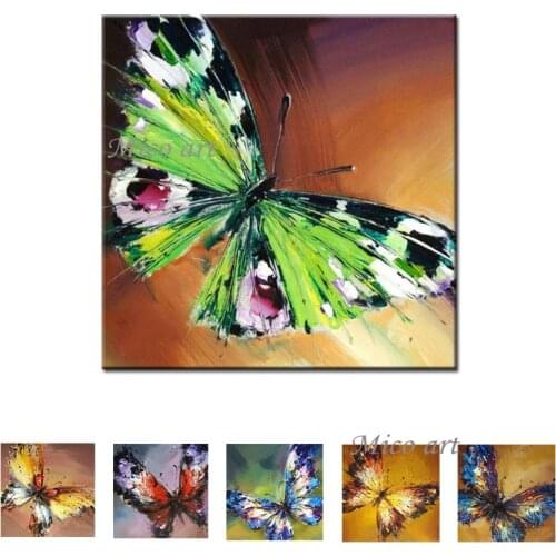 100% Hand Painted Butterfly Cartoon Animal Picture Oil Painting Artwork New Wall Decor Canvas Art For Children Room Decoration