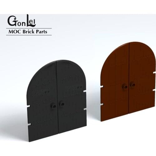 2PCS Windows and Doors Series Parts Door 1x4x8 Curved Top with 1/4 Circle Top Frames Windows Walls 6105 MOC Building Block Toys