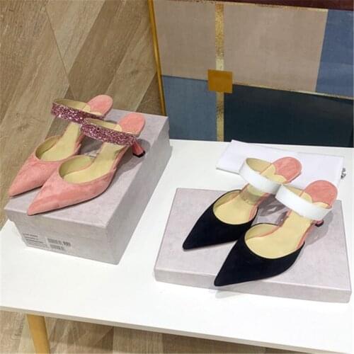 2021 New Fashion Womens Sandals Plus Size 33-42 Genuine Leather Shoes Luxury Brand Designer Sandals Hot Sell Pointed Toe Shoes