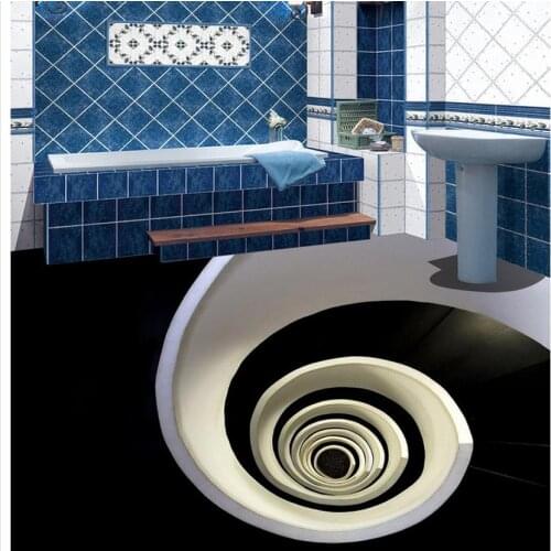 3d wallpaper pvc Home Decoration Rotate living room bedroom 3D floor bathroom waterproof wallpaper