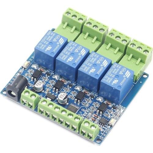 Modbus 4-Channel relay module STM8S103 system 4 road input 485 communication DIY