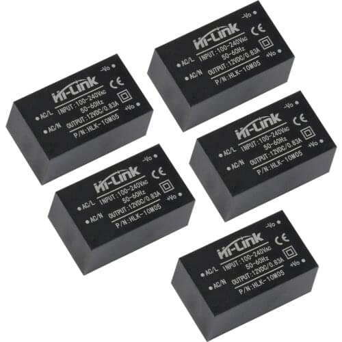 5PCS HLK-10M12 HLK-10M05HLK-PM12 AC-DC 220V to 5V/3.3V/12V Mini Power Supply Module,Intelligent Household Switch Module