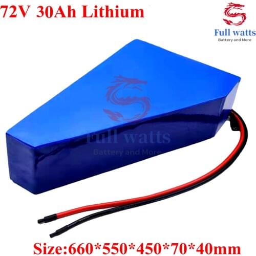 72v 30ah Lifepo4 Triangle Battery with BMS No Li Ion for 72v 1500w 4000w Electric Bicycle Bike Scooter +5A Charger + Bag