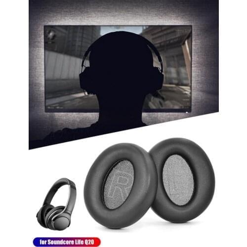 Earpads Replacement Ear Cushion Ear Pads Foam Cover Cups For Soundcore Life Q20 Hybrid Active Noise Cancelling Headphones