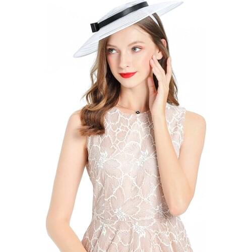 White Summer Fashion Fedora Hats for Women Mesh Gauze British Retro Lady Royal Banquet Headdress Kentucky Club Fascinator Caps