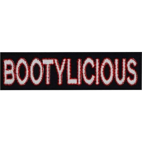 BOOTYLICIOUS Name Tags Embroidered Applique Sewing Label Punk Biker Patches Clothes Stickers Apparel