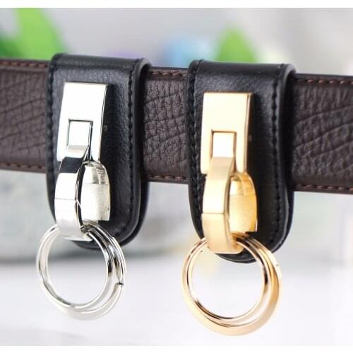 Genuine leather keychain key ring through belt high quality car key chain key holder sleutelhanger chaveiro llaveros hombre