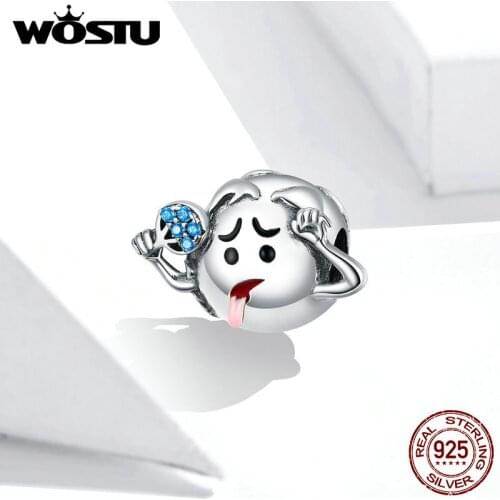 Wostu Oxidized Metal Beads for Women Jewelry Making Hot Earth 925 Sterling Silver Charm fit Original Silver Bracelet SCC1582