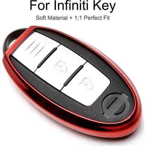 NEW Key Case Cover For Infiniti EX FX G25 G35 G37 FX35 EX35 QX50 EX25 FX37 EX37 QX70 QX30 Car Key Chain TPU Key Fob Shell Holder
