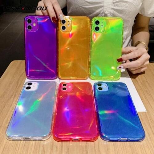 Laser Silicone Soft Case Cover For iPhone SE 2020 11 Pro Max XS XR X 10 8 7 Plus Camera Lens Full Protect Cover For iPhone 11