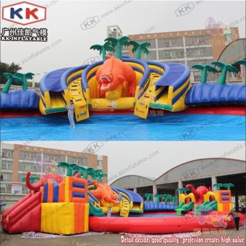 Cheap Giant Inflatable Games Inflatable Mobile Water Play Park Slide In Outdoor