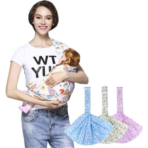 Cotton Cartoon Printed One-shoulder Cross-over Front Hug Baby Carrier Sling Portabebe Ergonomico Neonato Canguros Porta Bebes