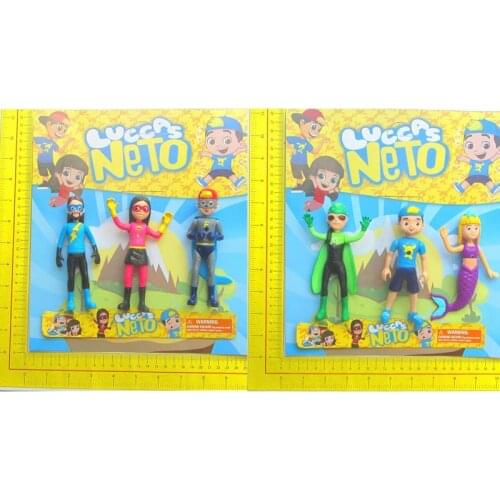 NEW 14cm 6pcs/lot Lighting Luccas Neto Doll PVC Toys Vinyl Model Action Figure Kids Christmas Gift