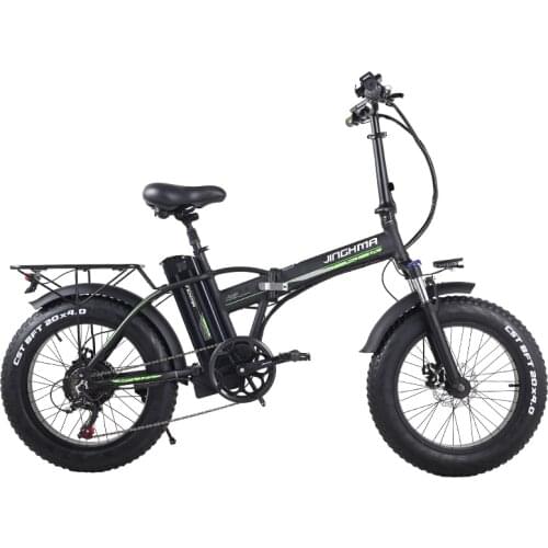 JINGHMA Aluminum alloy foldable electric bike R8 CST20*4.0 Tires 350W 15AH 48V five gears power mechanical disc brake