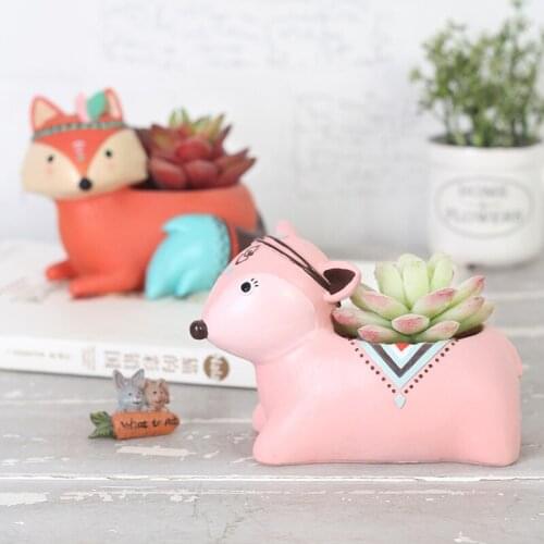 Roogo creative national flower pots for home garden decorations Zakka succulent plant pot desktop cute animal ornaments