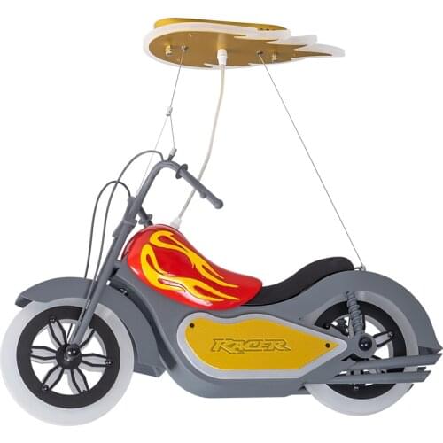 2020 New Resin Acrylic Motorcycle Chandelier For Childrens Room Boys Bedroom Creative Cartoon Bar LED Home Decor Lamp