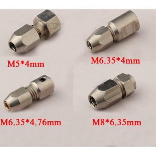 M5*4mm/M6.35*4mm/M6.35*4.76mm/M8*6.35mm Flexible Shaft Fixing Connector Motor Shaft Coupler for RC Methanol Boat Model