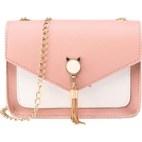 Small Messenger Bag Crossboy Shoulder Tassels Bag Color Contrast Women Purse New