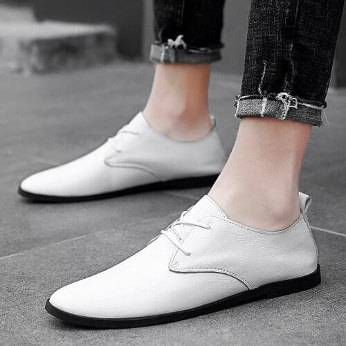 New Men Casual Genuine Leather Lightweight Oxford Fashion Mens Comfortable Lace Up Flats Moccasins Formal Breathable Oxfords