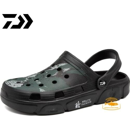 Daiwa Unisex Summer Hollow Slippers Men Fishing Shoes Fashion Outdoor Breathable Casual Couple Beach Sandal Flip Beach Slippers