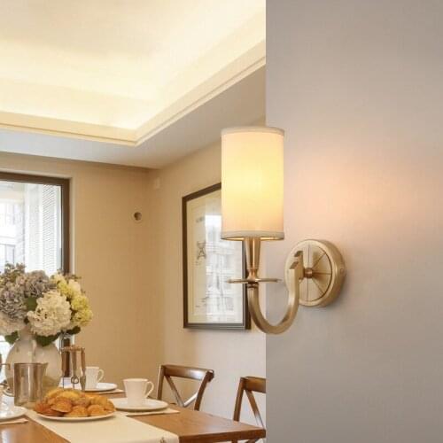 Wall lamp all copper contracted sitting room cloth art the pure virtual wall lamp of bedroom the head of a bed, 602