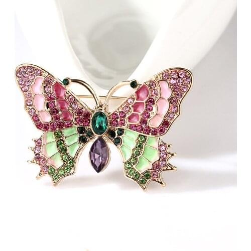New Luxury Hollow Butterfly Brooch For Women Full Rhinestone Elegant Corsage Suit Coat Sweater Dress Jewelry Accessories Gift