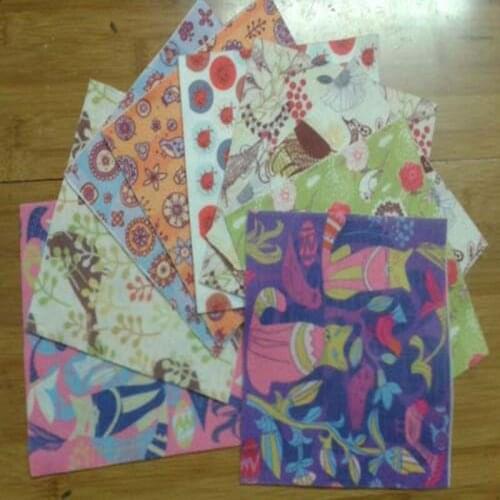 Very Soft Printed Felt Fabric 15X15cm Rose Bird 9 Designs 1.3MM Polyester DIY non-woven Felt Fabric