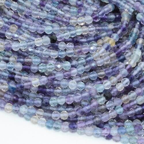 Natural Nice Quality Multiple Color Fluorite Faceted Round Beads 3mm